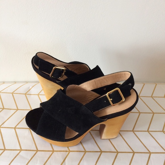 Steve Madden Maxinnee Leather/Wood Platform Sandal - 8.5 - Picture 5 of 8